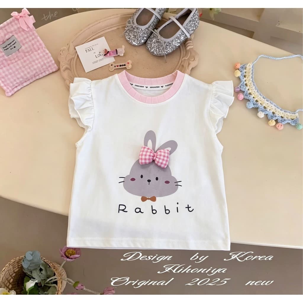 เสื้อยืดแขนสั้นเด็ก พิมพ์ลายกระต่าย ติดโบว์ น่ารักๆ สไตล์ฤดูร้อน เหมาะสำหรับเด็กผู้หญิง รูปที่ 9