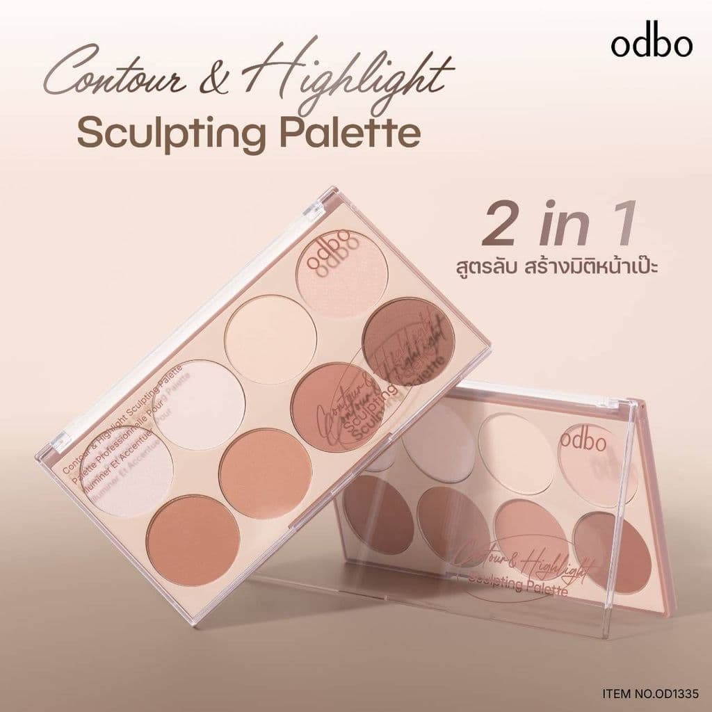 ของแท้·ส่งด่วน·ถูกOdbo Contour&Highlight Sculping Palette #OD1335 โอดีบีโอ คอนทัวร์ แอนด์ ไฮไลต์ สกัลป์ติง x 1 dayse รูปที่ 2