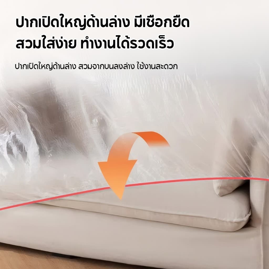พลาสติกคลุมกันฝุ่น ผ้าคลุมเฟอร์นิเจอร์โปร่งใสแบบยืดหยุ่น นำกลับมาใช้ซ้ำได้ ดูแลง่าย ป้องกันฝุ่น กันน้ำ ทนทาน รูปที่ 6