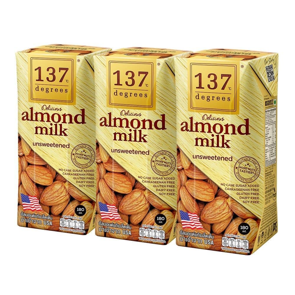 137 ดีกรี นมอัลมอนด์อันสวีทเทนด์180มล แพ็ค 3 137 DEGREES ALMOND UNSWEETENED180ML PACK 3 รูปที่ 1