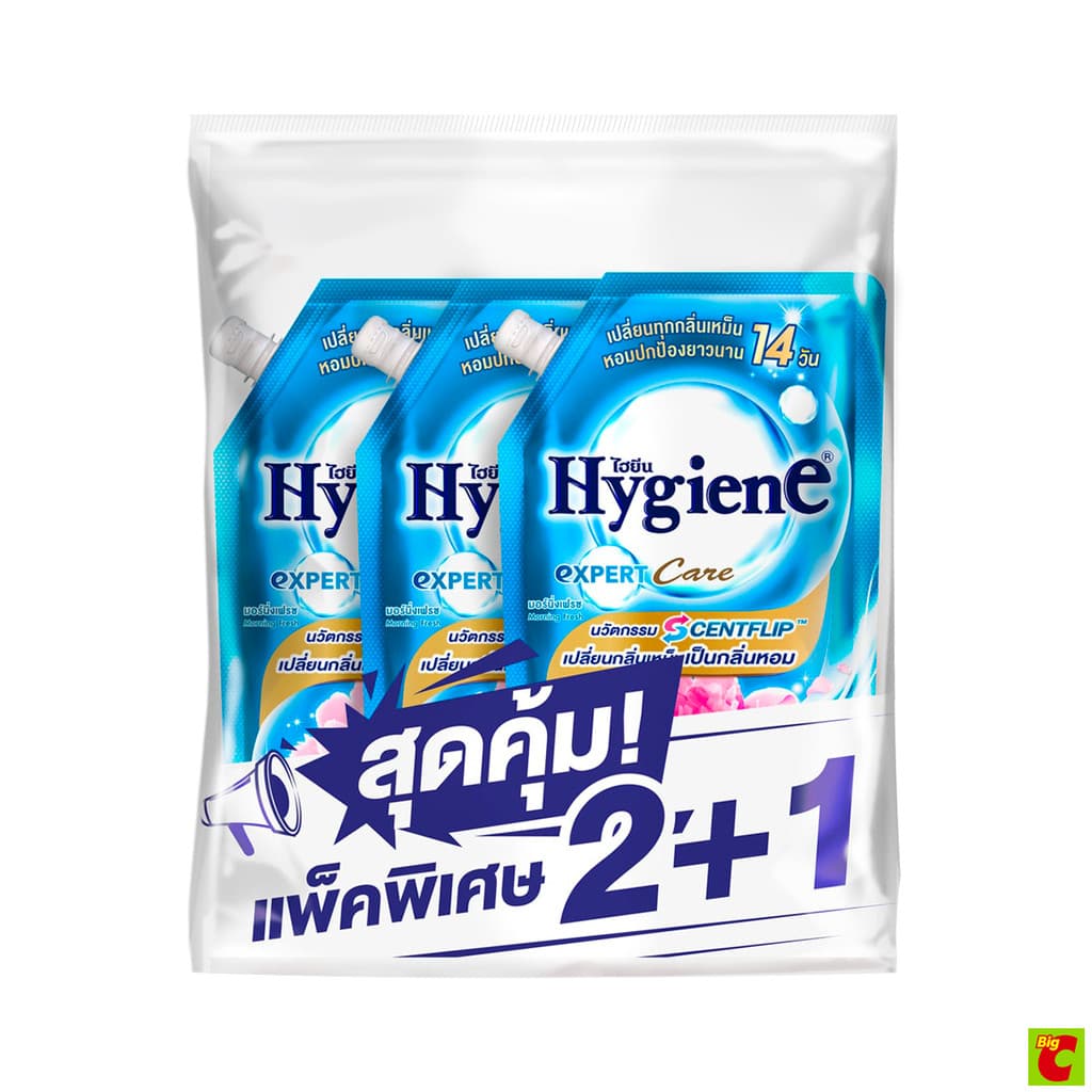 ไฮยีน เอ็กซ์เพิร์ท แคร์ น้ำยาปรับผ้านุ่มสูตรเข้มข้นพิเศษ กลิ่นมอร์นิ่งเฟรช 480 มล. แพ็ค 2+1 รูปที่ 1