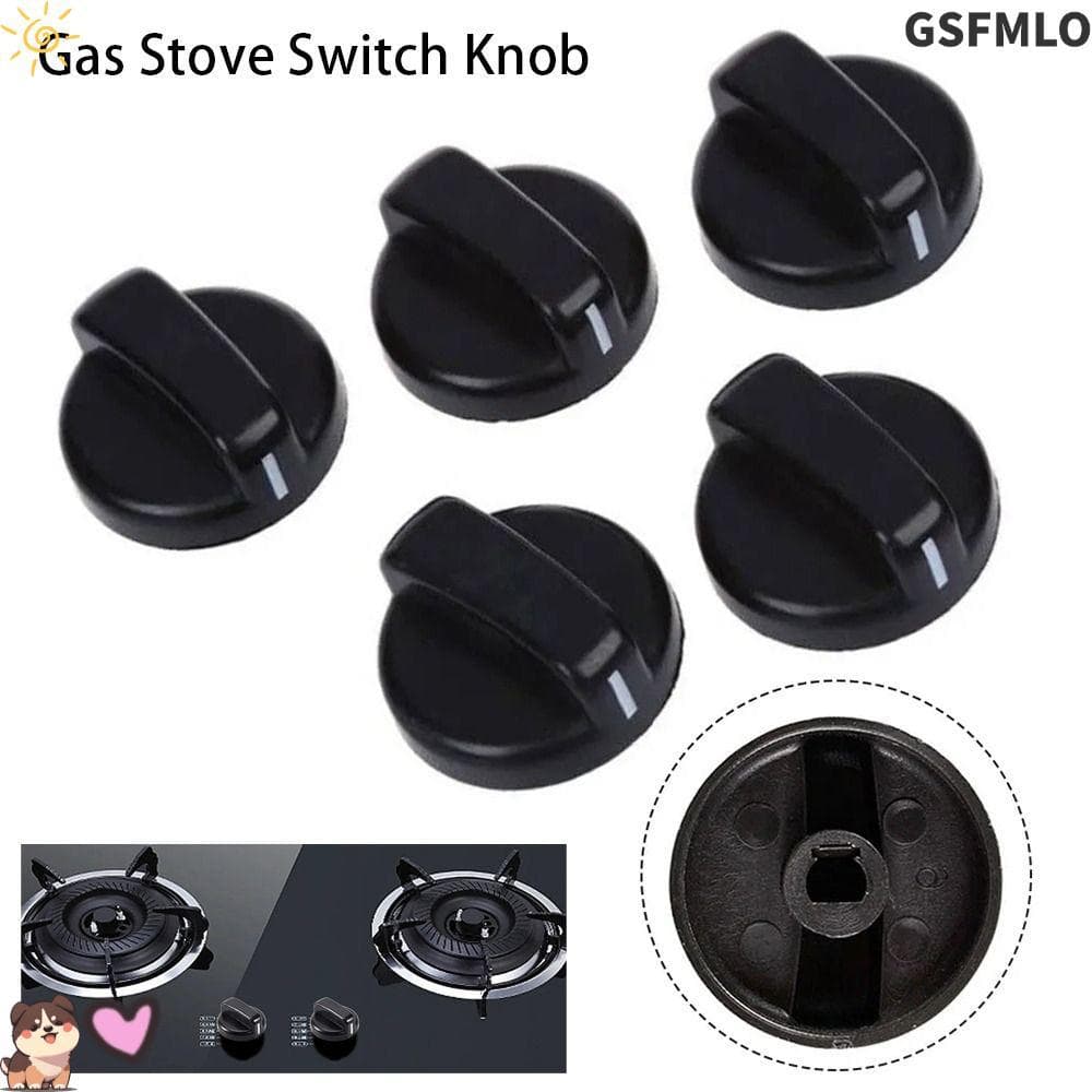 GSFMLO 1/2/5Pcs เตาแก๊สปุ่มควบคุม, 8 มม.พลาสติก Handle Hub ลูกบิด, ทั่วไปสําหรับ Benchtop Burner Range เตาอบเปลี่ยนปุ่มสวิทช์ รูปที่ 1