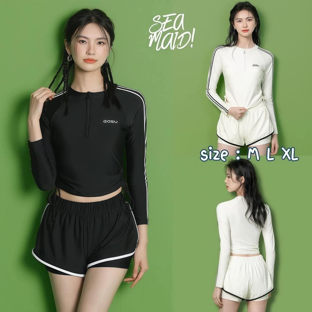 SEA MAID ชุดว่ายน้ำหญิง ชุดว่ายน้ำเกาหลี ชุดว่ายน้ำ2ชิ้น มีไซส์ M-XL | น้ำหนัก 40-65 กก. Y260 รูปที่ 1