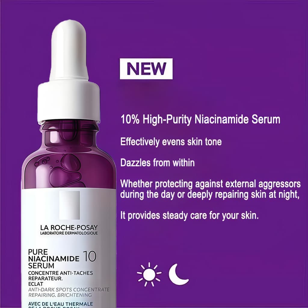 La Roche-Posay Niacinamide 10% Serum เซรั่มลดจุดด่างดำ ผิวกระจ่างใส เรียบเนียน ฟื้นบำรุงผิวอย่างอ่อนโยน รูปที่ 7