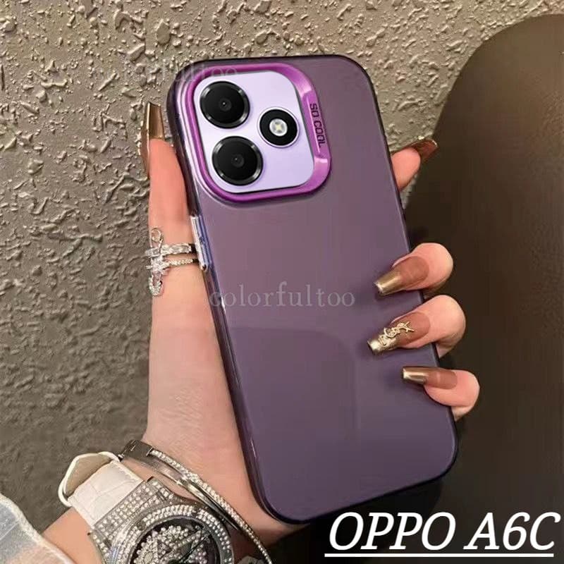 สําหรับOppoA6C 2026 Matteคู่สําหรับOppo A6C OppoA6 CA 6C 6 C 4G 5G Minimalistกันกระแทกโลหะเลเซอร์ผิวMatteปลอกปกหลังShell รูปที่ 1