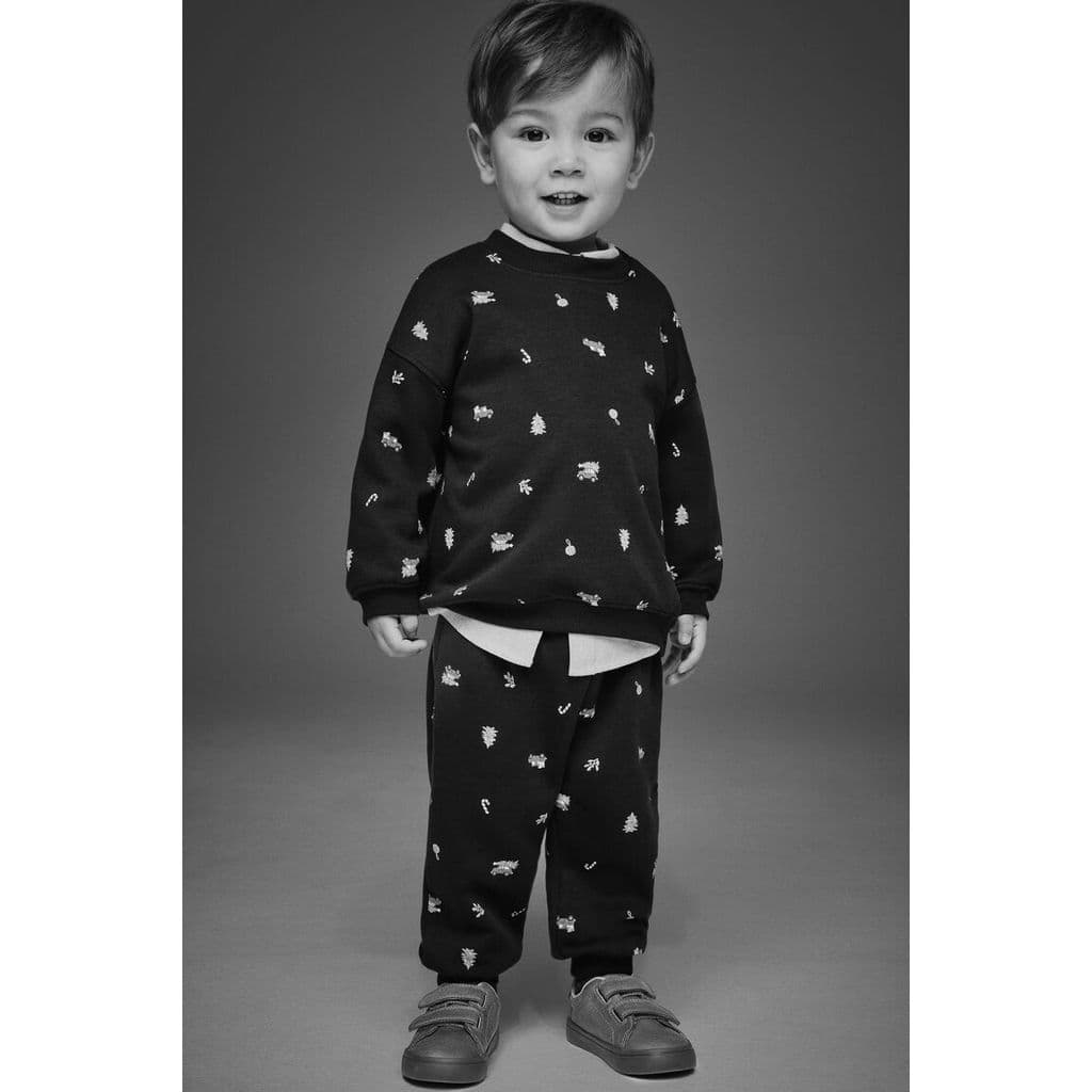 H&M ชุดเสื้อสเวตเตอร์พิมพ์ลายสองชิ้น พร้อมด้านในขนฟู Infants 2-piece printed brushed-i 1292690_3 รูปที่ 3
