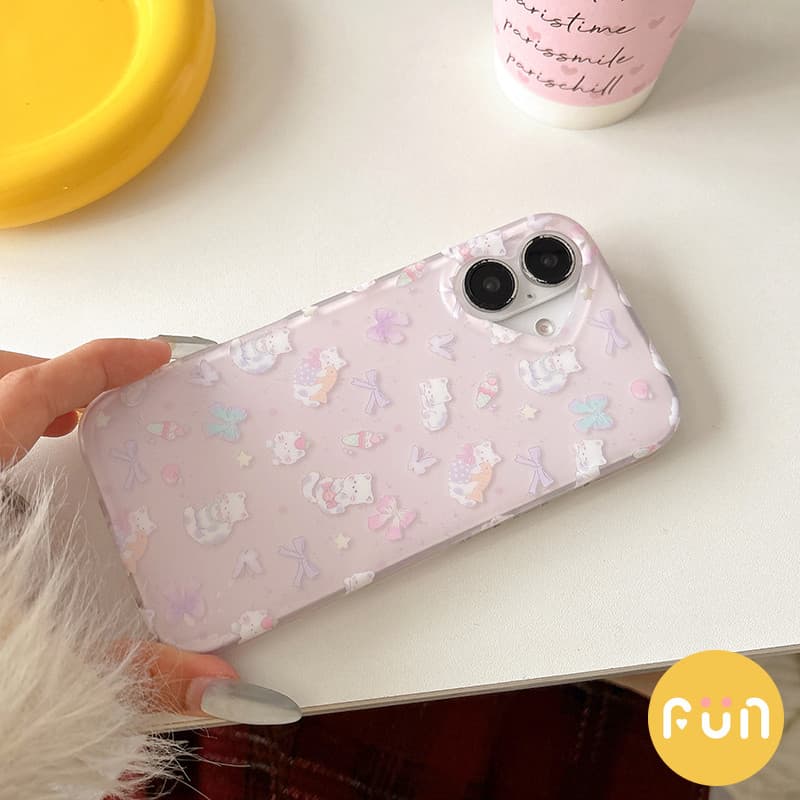 น่ารักผีเสื้อ Bowknot Cat Hard PC โทรศัพท์มือถือสําหรับ iPhone 17 16 15 14 13 Pro Max 17Pro พร้อมโซ่กันกระแทก IMD ปลอกมือถือ รูปที่ 7