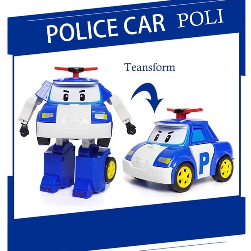 ของเล่นเด็ก Robocar Poli รถตำรวจ รถดับเพลิง รถพยาบาล หุ่นยนต์เปลี่ยนรูป ดึงกลับ บทบาทสมมติ ทีมกู้ภัยของขวัญเด็ก รูปที่ 3