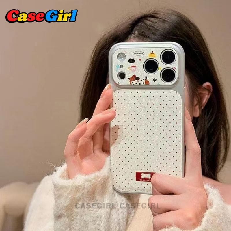 เคสไอโฟน iPhone 15 11 13 16 17 14 12 Pro Max 16 15 14Plus คิ้วฮิต ลายจุดด่างดำสุนัขน่ารัก อินส์ กันกระแทก รูปที่ 5