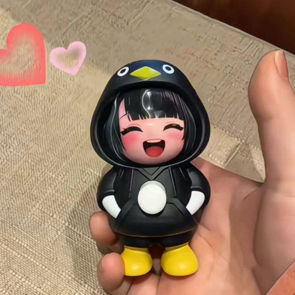 Gugu Gaga Penguin Face เปลี่ยนของเล่นตุ๊กตา Arknights: Endfield Endmin น่ารักสนุกพวงกุญแจอินเทรนด์กระเป๋าเครื่องประดับจี้ รูปที่ 7