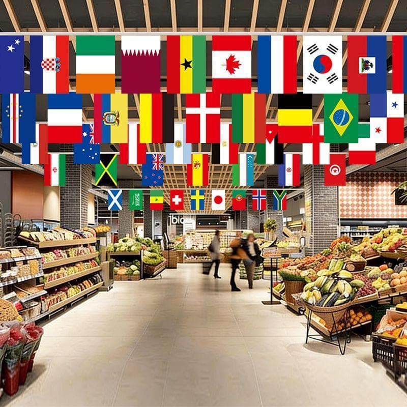 2026 ฟุตบอลโลก 48 ธงสตริงแห่งชาติที่แข็งแกร่งธีมฟุตบอลตกแต่งบาร์ร้านค้าอุปกรณ์ตกแต่งจี้จี้ รูปที่ 4