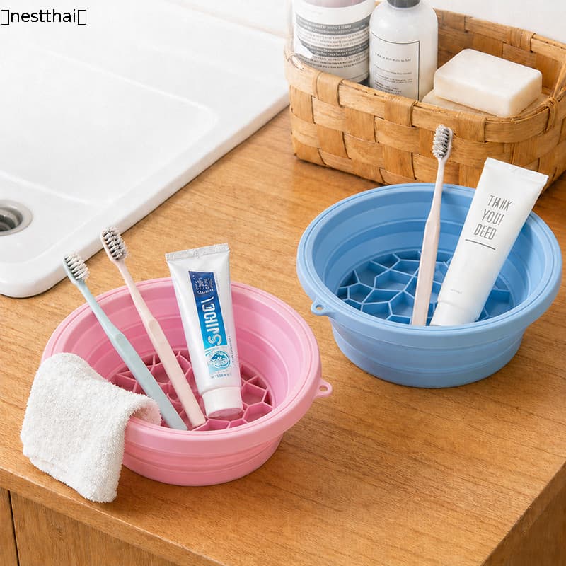 nestthaiice bath อ่างล้างหน้า ซิลิโคนพับได้ ถาดน้ำแข็งในตัว ยกกระชับผิวหน้า รูขุมขนเบียด คลายร้อน 2สี รูปที่ 5