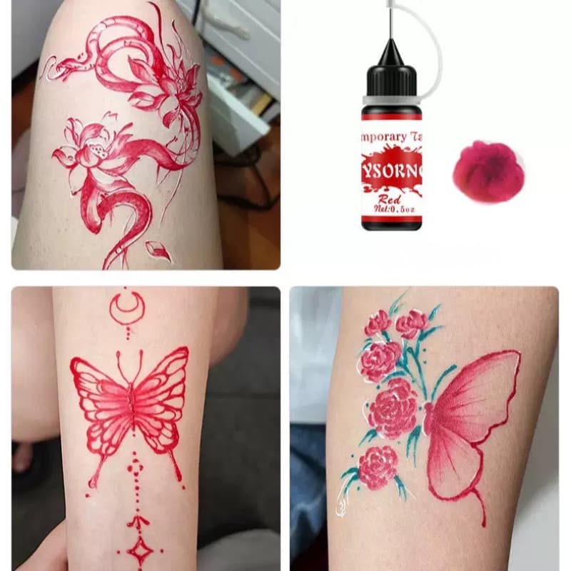 DZB HOME ชุดหมึกสัก Tattoo ชั่วคราว กันน้ำ ติดทนนาน 7-15 วัน มีให้เลือกหลายสี สวยง่ายไม่ต้องเจ็บตัว รูปที่ 8