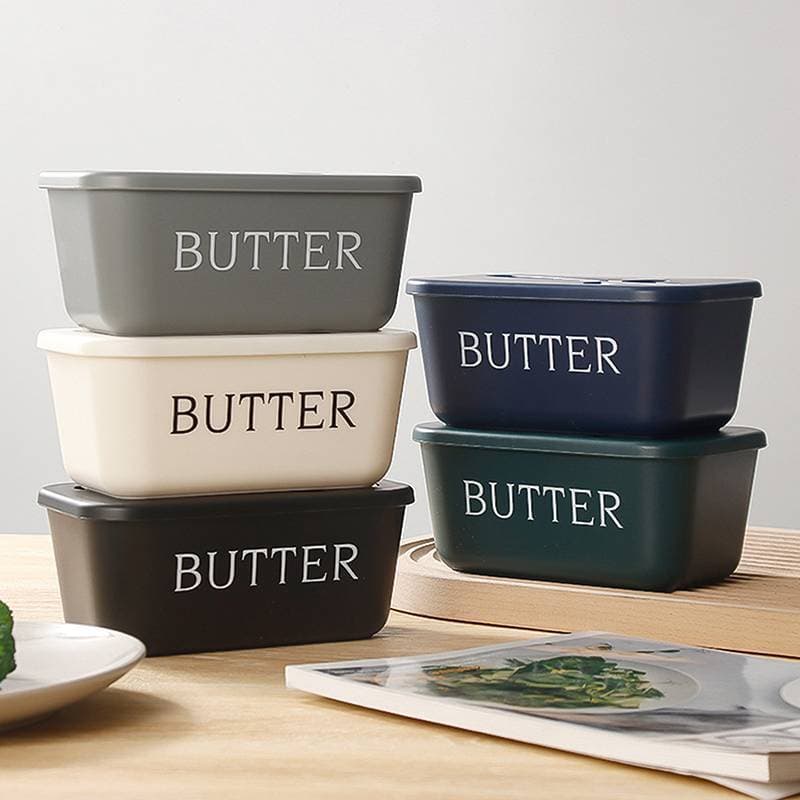 Butter Container Food Grade PP Box ร้านอาหารปิดผนึกกล่องเก็บชีสจานพร้อมมีดเครื่องตัดเนย Butter Tableware รูปที่ 4