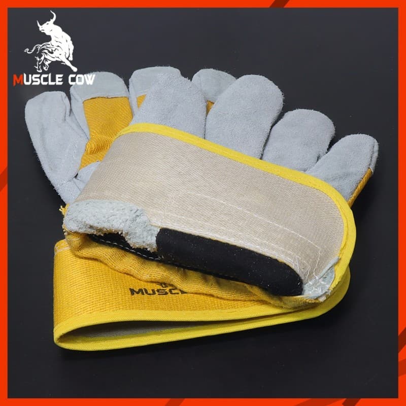 ถุงมือหนังงานเชื่อม 10.5" และ13" Muscle Cow ทำจากหนังวัวชั้นที่ 2 ทั้งชิ้น เบาและสามารถระบายอากาศได้ดี รูปที่ 8