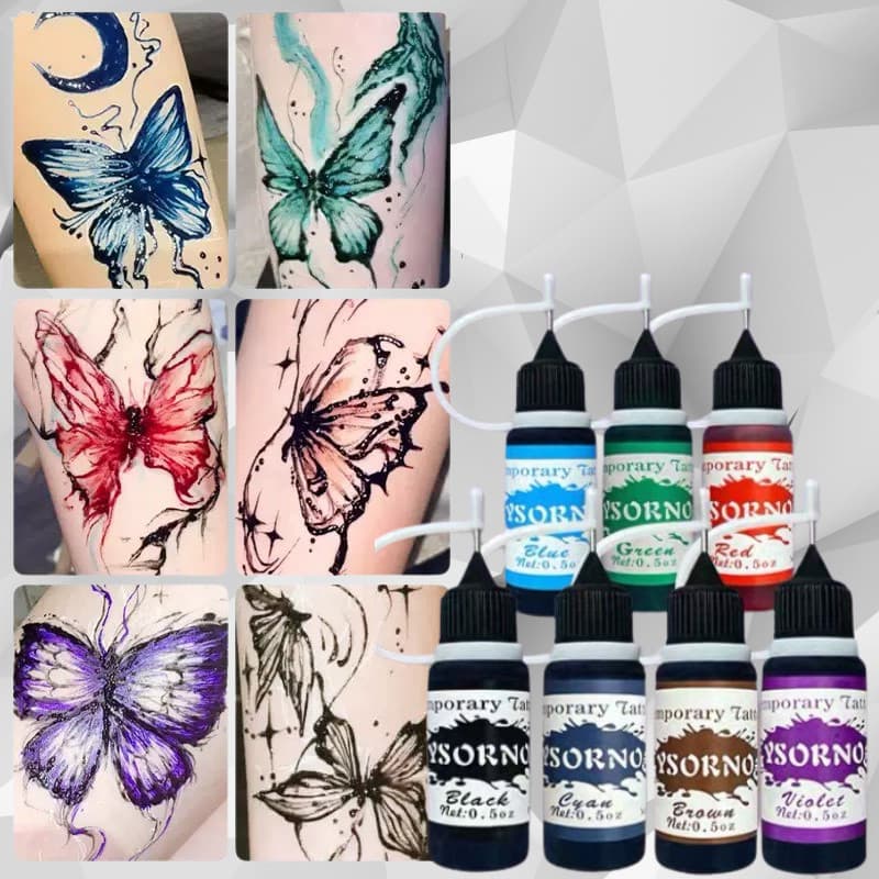 DZB HOME ชุดหมึกสัก Tattoo ชั่วคราว กันน้ำ ติดทนนาน 7-15 วัน มีให้เลือกหลายสี สวยง่ายไม่ต้องเจ็บตัว รูปที่ 7