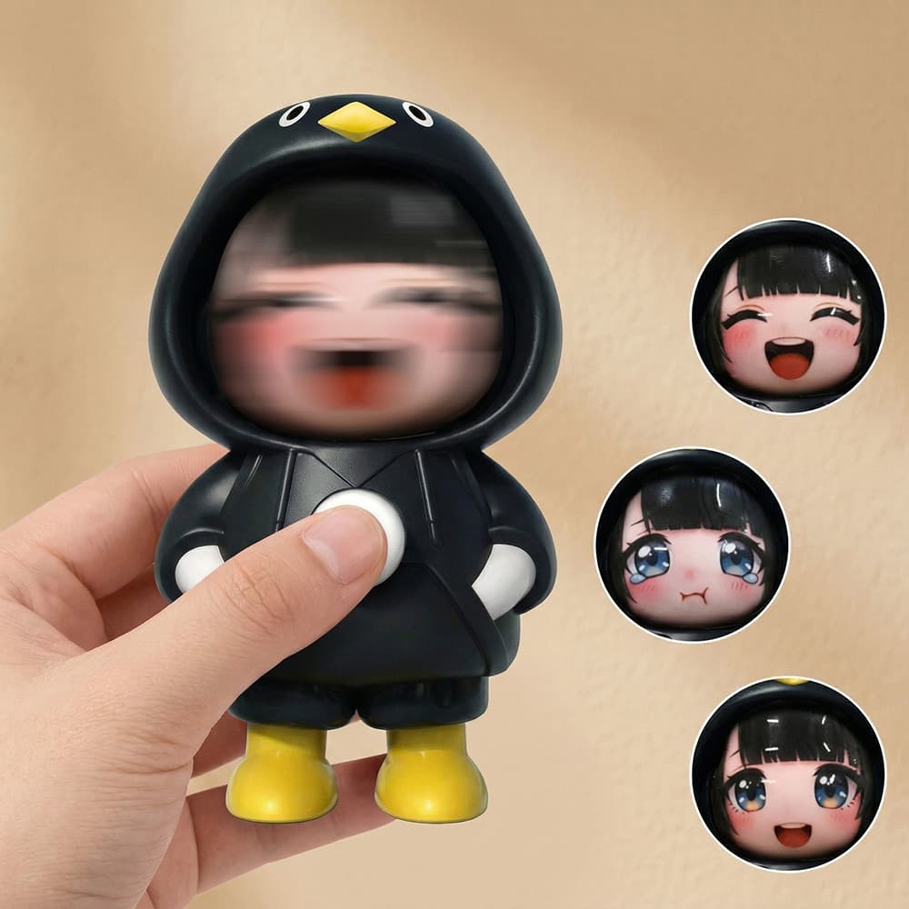 Gugu Gaga Penguin Face เปลี่ยนของเล่นตุ๊กตา Arknights: Endfield Endmin น่ารักสนุกพวงกุญแจอินเทรนด์กระเป๋าเครื่องประดับจี้ รูปที่ 4