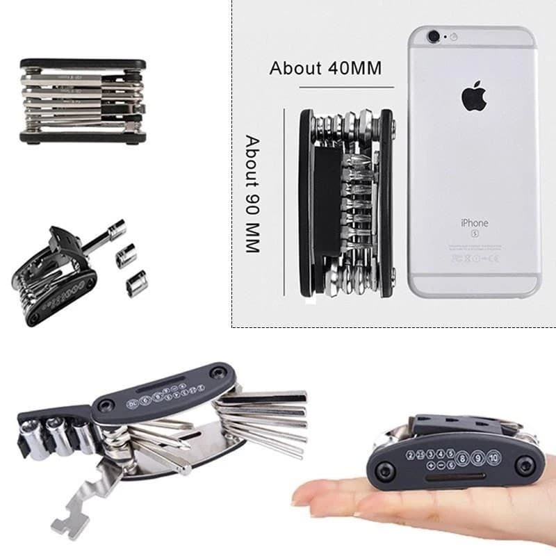 Rideon ชุดเครื่องมือซ่อมจักรยาน 16 IN 1 แบบพกพา Bike Repair Tool Kit ชุดประแจและไขควง รูปที่ 7