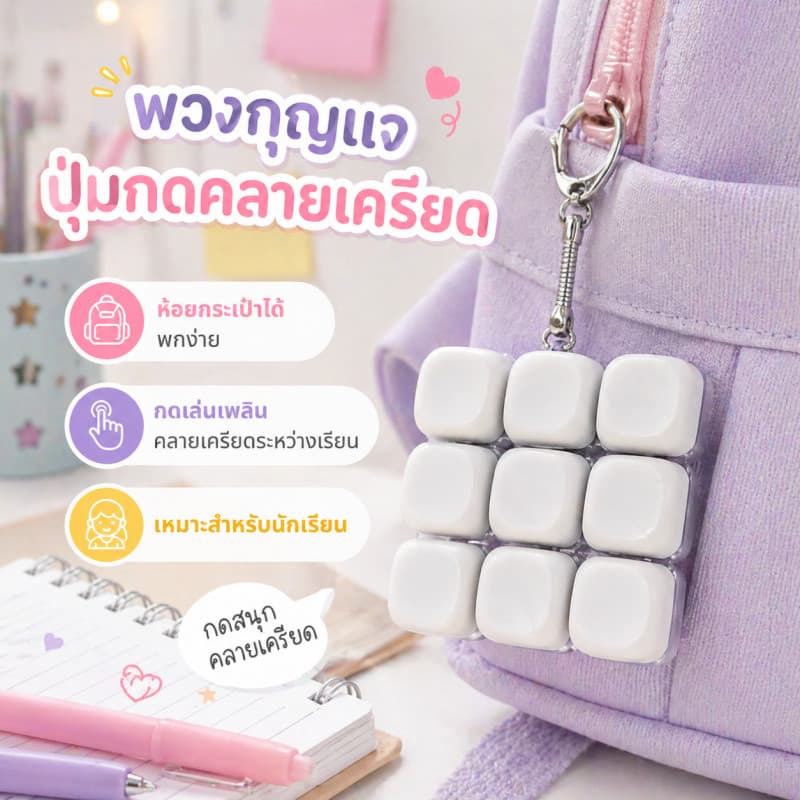 คีย์บอร์ดจิ๋ว 4/9 ปุ่ม ของเล่นคลายเครียด เสียงคลิก พวงกุญแจ ของเล่นตั้งโต๊ะ ของขวัญน่ารัก สต็อกไทย รูปที่ 6