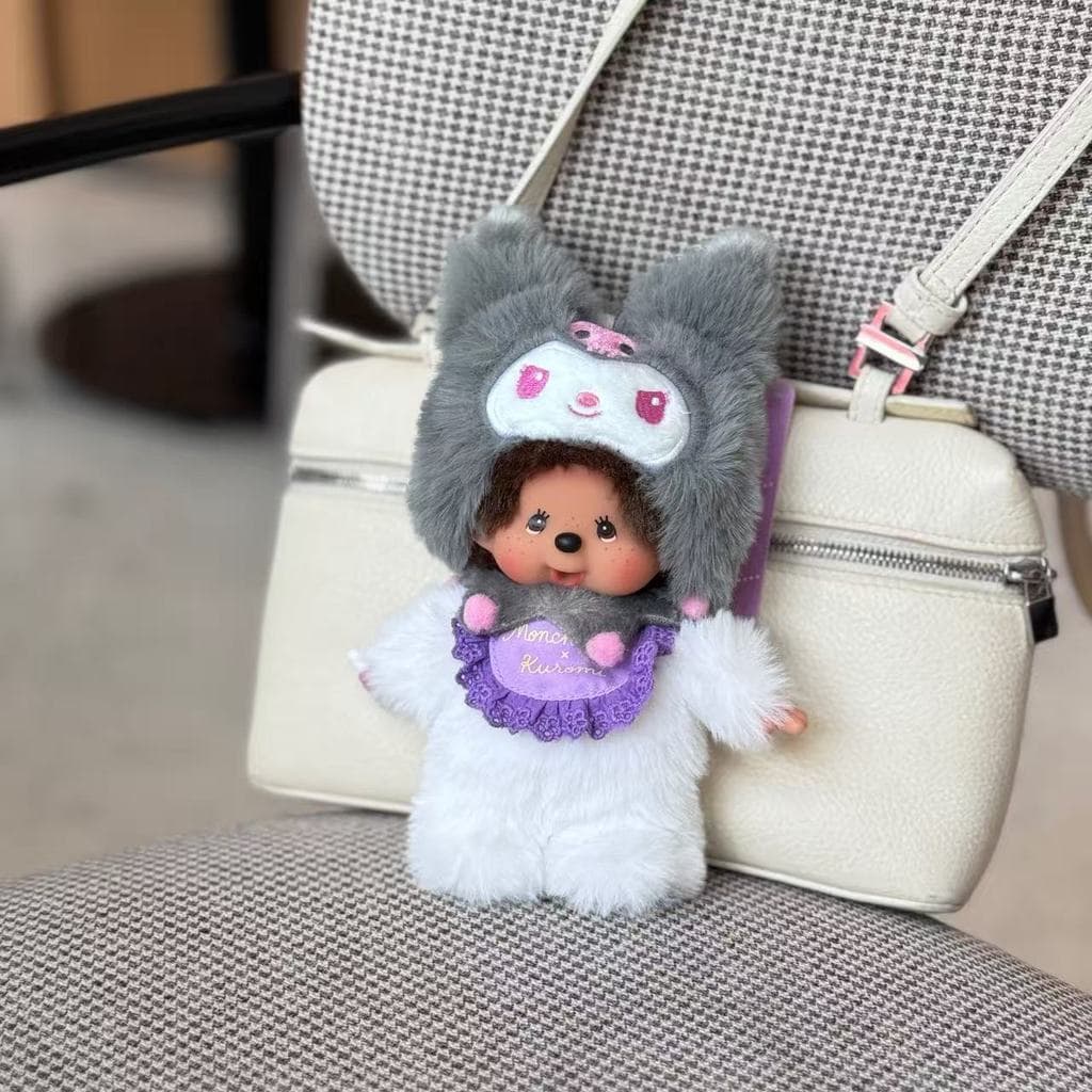จัด 15 ซม. พวงกุญแจตุ๊กตา Monchhichi, My Melody Monchhichi, Kuromi Monchhichi สําหรับแฟน/แฟน/เด็ก รูปที่ 1