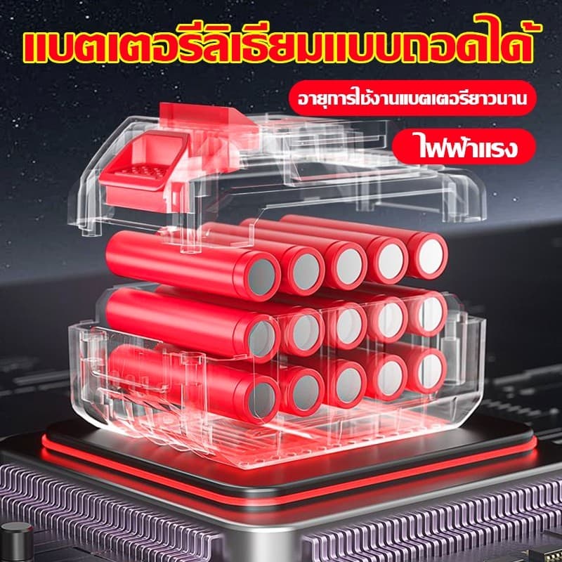 HGS พัดลมไร้สาย 8 นิ้ว แบตเตอรี่ 21V ลมแรง พัดลมแบตเตอรี่ พัดลมพลังสูงแบบพกพา รูปที่ 8