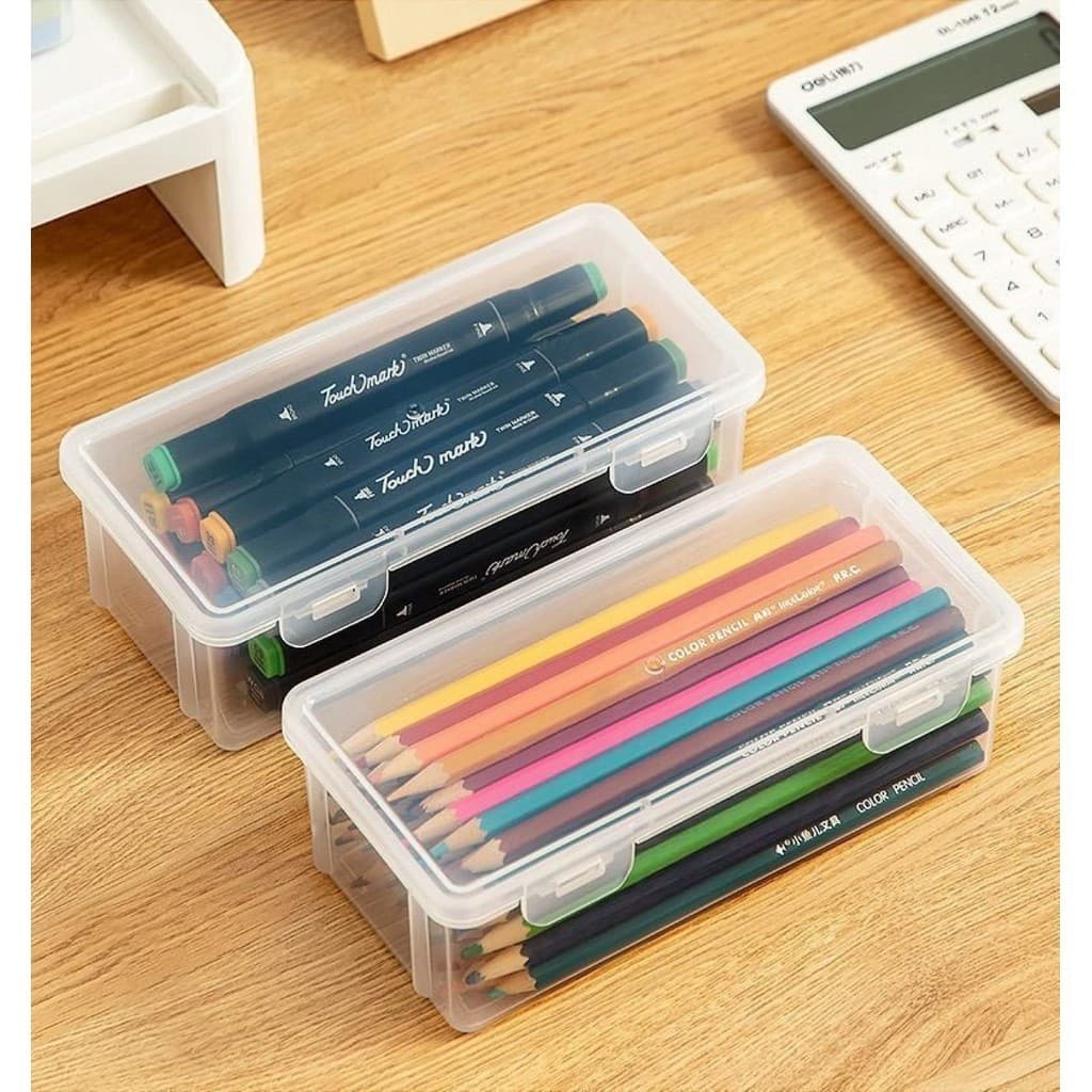 LoomLab กล่องใส่เครื่องเขียน อเนกประสงค์ พร้อมฝาปิดล็อก กันน้ํา กันฝุ่น กล่องดินสอพลาสติกใส pencil-box รูปที่ 5