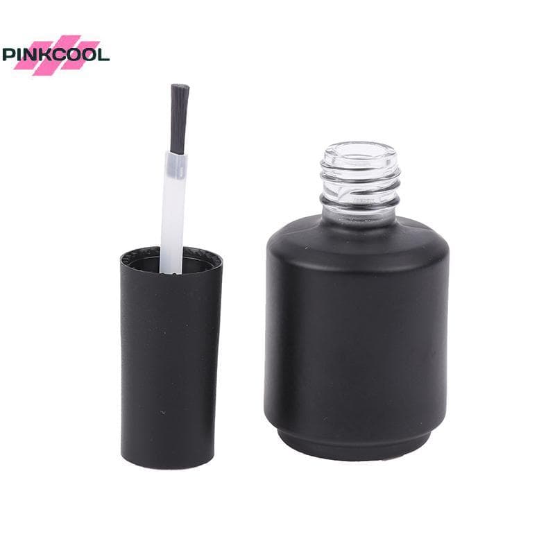 PINKCOOL 15ml แก้วใสขวดยาทาเล็บที่ว่างเปล่าพร้อมฝาปิดแปรงภาชนะเครื่องสําอางขวดแก้วเล็บพร้อมแปรงร้อน รูปที่ 3