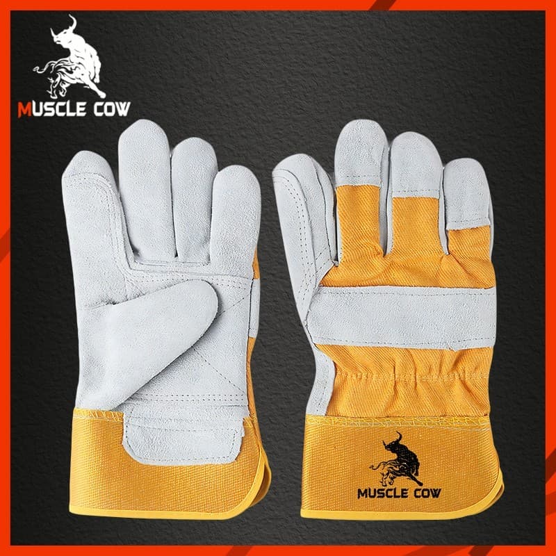 ถุงมือหนังงานเชื่อม 10.5" และ13" Muscle Cow ทำจากหนังวัวชั้นที่ 2 ทั้งชิ้น เบาและสามารถระบายอากาศได้ดี รูปที่ 6