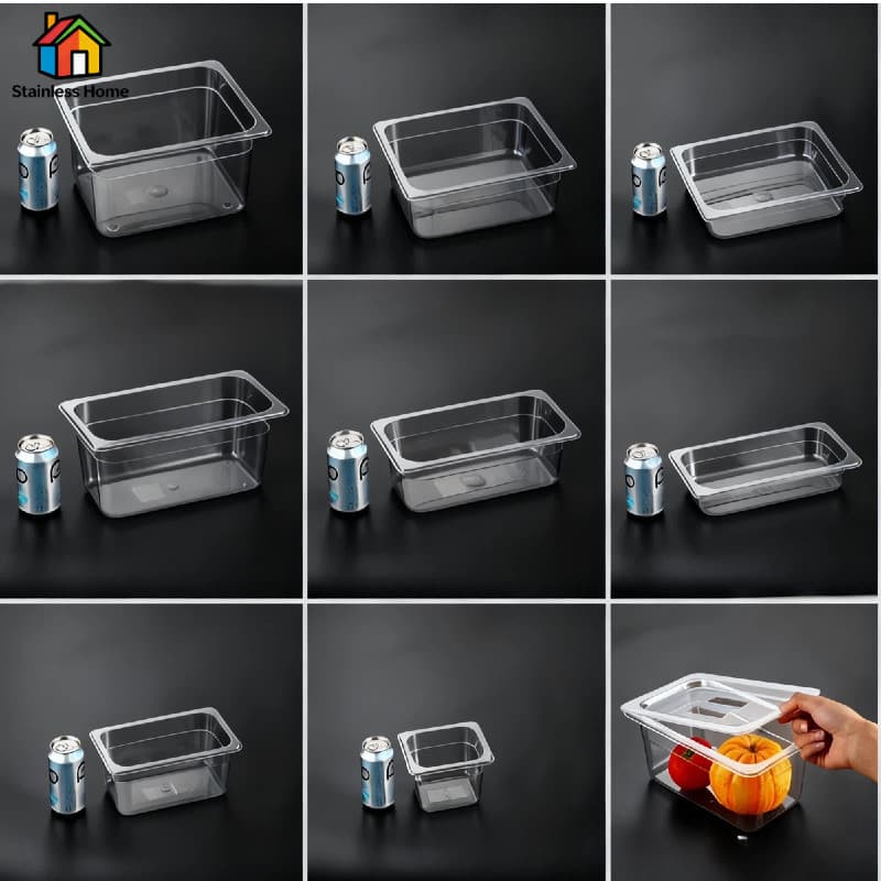 ส่งจากไทย! GN1/2- GN1/4 กล่องเก็บวัตถุดิบ Food Grade PET พลาสติก ทนร้อน-เย็น มีฝาปิด ใส่เห็น ใช้งานร้านอาหาร/บุฟเฟ่ต์ รูปที่ 8