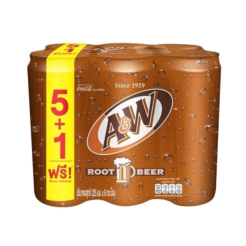 เอแอนด์ดับบลิว รูทเบียร์กระป๋อง 325มล.X6 A+W ROOT BEER 325ML.X6 รูปที่ 1