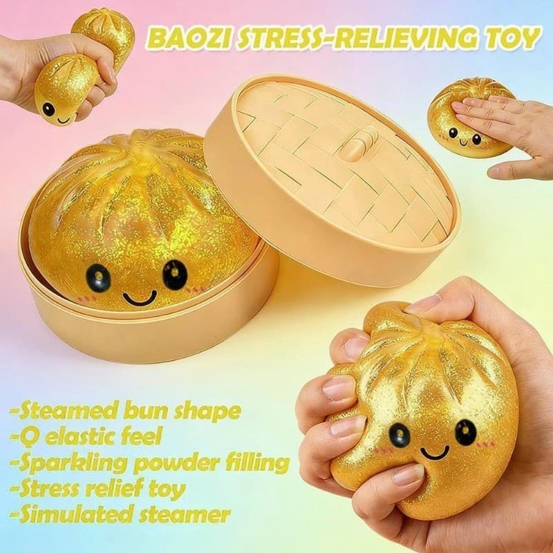 Glitter Dumpling Squishies ของเล่น Bun Baozi Dumpling Mystery กล่องที่มีสีสันอาหาร Squishy Sensory Fidget ของเล่น Anti Stress Squeeze ลูก รูปที่ 6
