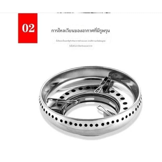 หนาพิเศษ!!! ฝาครอบเตาแก๊สสแตนเลส บังลม ช่วยประหยัดพลังงาน ขนาด 30 ซม. รูปที่ 6