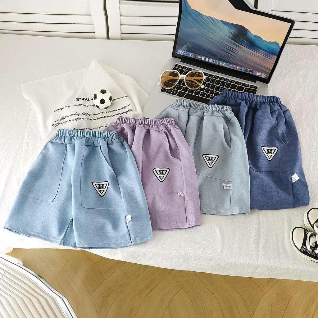 MooDeng Baby กางเกง เด็ก ชาย หญิง สีพาสเทล มีกระเป๋ากางเกง ผ้าโพลีเอสเตอร์ ขาสั้น เอวยางยืด รูปที่ 7