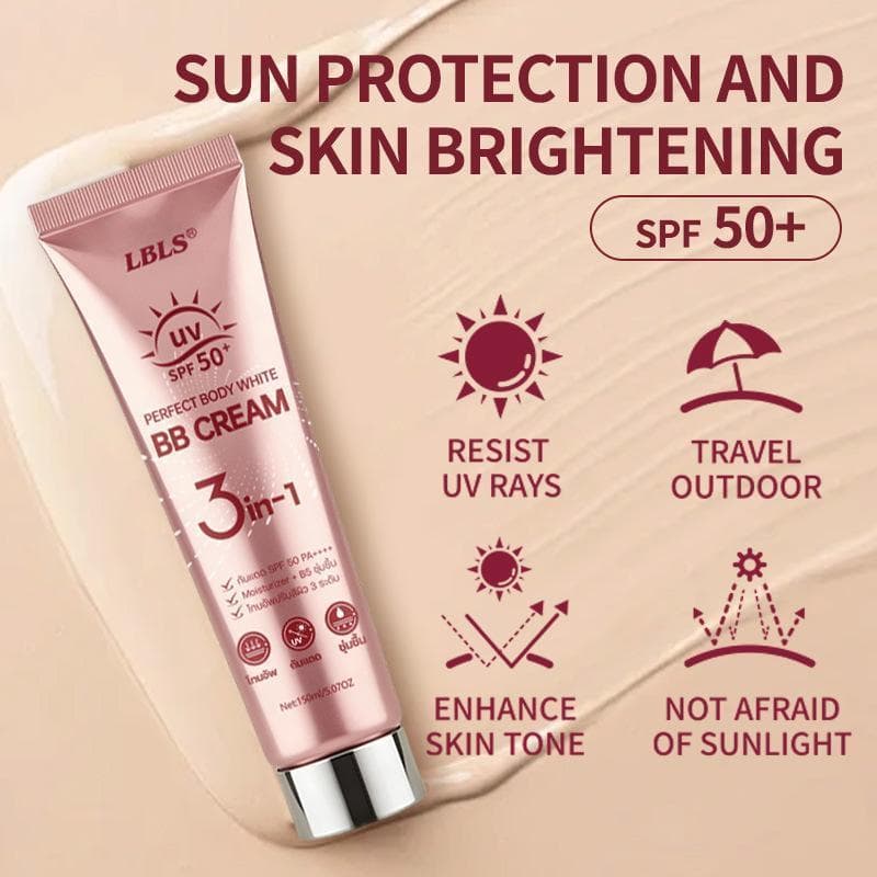 ซื้อ 1แถม1LBLS BB Cream บีบีครีมผิวกาย 3IN1 SPF50 PA+++ ปรับผิวใส กันน้ำ กันเหงื่อ ใช้ได้ทั้งหน้าและตัว 150ml รูปที่ 3