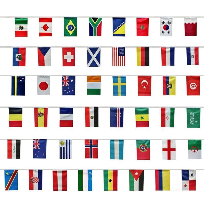 2026 ฟุตบอลโลก 48 ธงสตริงแห่งชาติที่แข็งแกร่งธีมฟุตบอลตกแต่งบาร์ร้านค้าอุปกรณ์ตกแต่งจี้จี้ รูปที่ 9