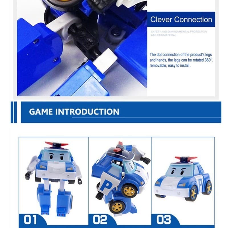 ของเล่นเด็ก Robocar Poli รถตำรวจ รถดับเพลิง รถพยาบาล หุ่นยนต์เปลี่ยนรูป ดึงกลับ บทบาทสมมติ ทีมกู้ภัยของขวัญเด็ก รูปที่ 4