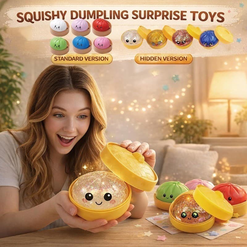 Glitter Dumpling Squishies ของเล่น Bun Baozi Dumpling Mystery กล่องที่มีสีสันอาหาร Squishy Sensory Fidget ของเล่น Anti Stress Squeeze ลูก รูปที่ 5