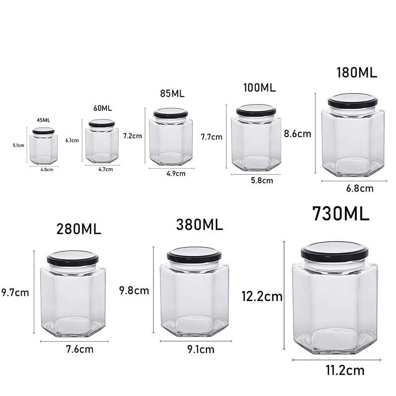 HOME ขวดแก้วใส่น้ำพริก ทรงพุดดิ้ง ฝาเกลียวปิดสนิท ความจุ 45/65/80/180/280/380/730ml หลายขนาด รูปที่ 9