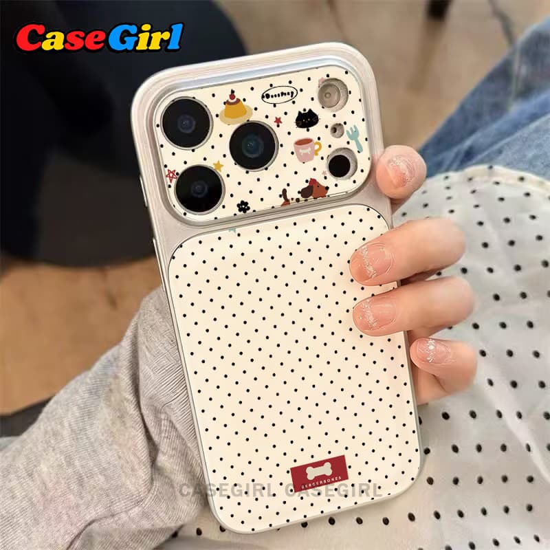 เคสไอโฟน iPhone 15 11 13 16 17 14 12 Pro Max 16 15 14Plus คิ้วฮิต ลายจุดด่างดำสุนัขน่ารัก อินส์ กันกระแทก รูปที่ 1