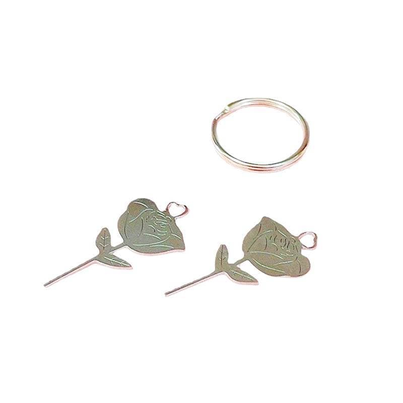 2 ชิ้น/เซ็ต Rose Shape เข็มสแตนเลสสําหรับสมาร์ทโฟนซิมการ์ดถาดกําจัด Eject Pin Key เครื่องมือ Universal Thimble รูปที่ 3