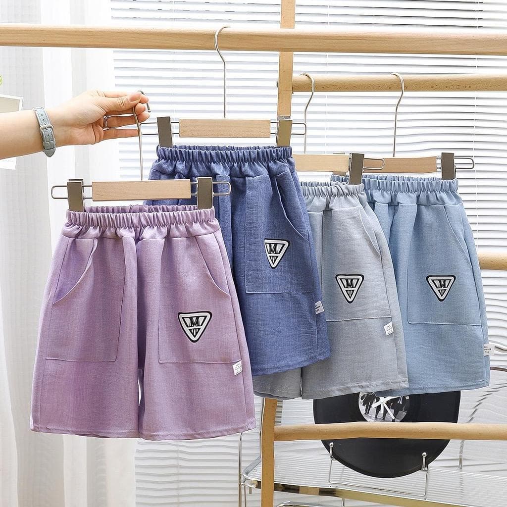 MooDeng Baby กางเกง เด็ก ชาย หญิง สีพาสเทล มีกระเป๋ากางเกง ผ้าโพลีเอสเตอร์ ขาสั้น เอวยางยืด รูปที่ 6