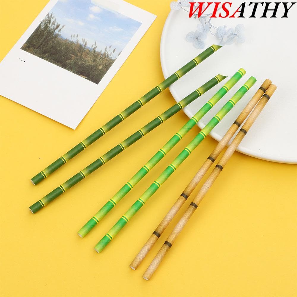 WISATHY หลอดไม้ไผ่25ชิ้นนํามาใช้ใหม่เป็นมิตรกับสิ่งแวดล้อม ดีดี้ ดื่มหลอดดื่ม รูปที่ 1