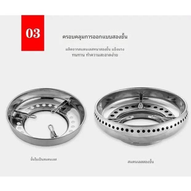 หนาพิเศษ!!! ฝาครอบเตาแก๊สสแตนเลส บังลม ช่วยประหยัดพลังงาน ขนาด 30 ซม. รูปที่ 7