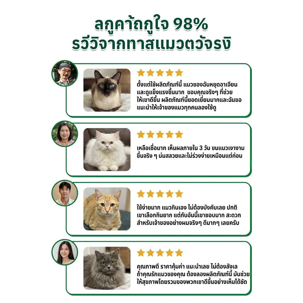 สินค้าขายดี อาหารเสริมแมว ช่วยลดปัญหาก้อนขนในแมว ช่วยย่อยอาหาร มีคุณค่าทางโภชนาการสูง เหมาะสำหรับแมวทุกสายพันธุ์และทุกช่วงวัย รูปที่ 7