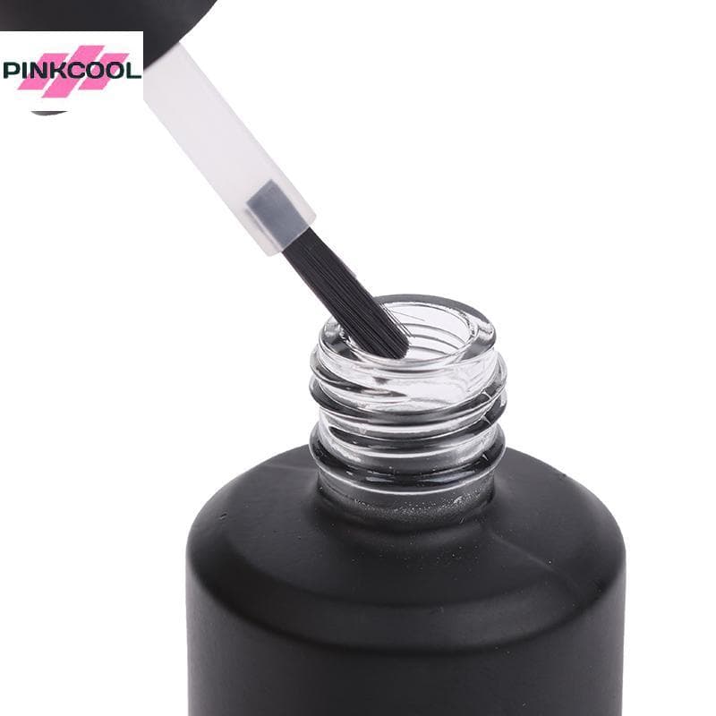 PINKCOOL 15ml แก้วใสขวดยาทาเล็บที่ว่างเปล่าพร้อมฝาปิดแปรงภาชนะเครื่องสําอางขวดแก้วเล็บพร้อมแปรงร้อน รูปที่ 4