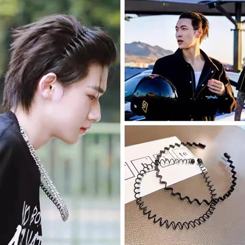 MOON ที่คาดผมสปริง 6 แบบ ลมกีฬา ใช้ได้ทั้งชายและหญิง เหมาะสำหรับการล้างหน้า รูปที่ 4