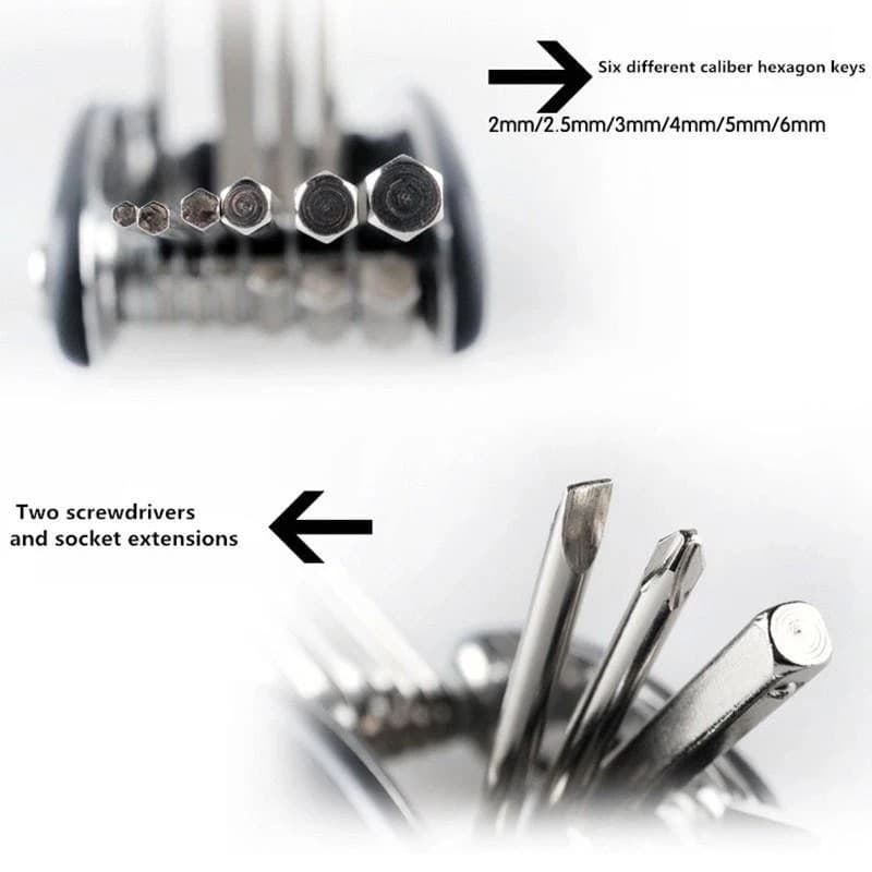 Rideon ชุดเครื่องมือซ่อมจักรยาน 16 IN 1 แบบพกพา Bike Repair Tool Kit ชุดประแจและไขควง รูปที่ 8