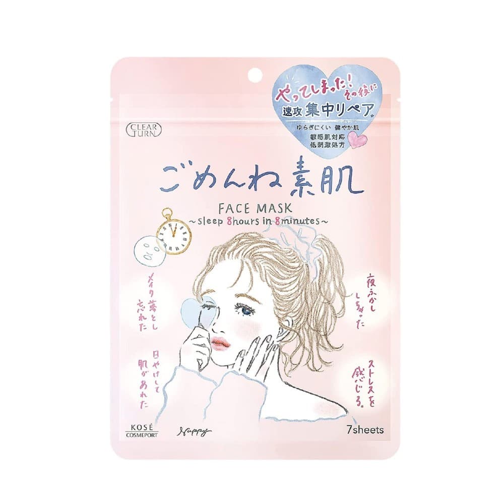 MORITOMO Official - CLEAR TURN Skin Conditioning Face Mask 7 sheets / มาส์กบำรุงผิวหน้า ชุ่มชื้นด้วยกรดไฮยาลูรอน รูปที่ 2