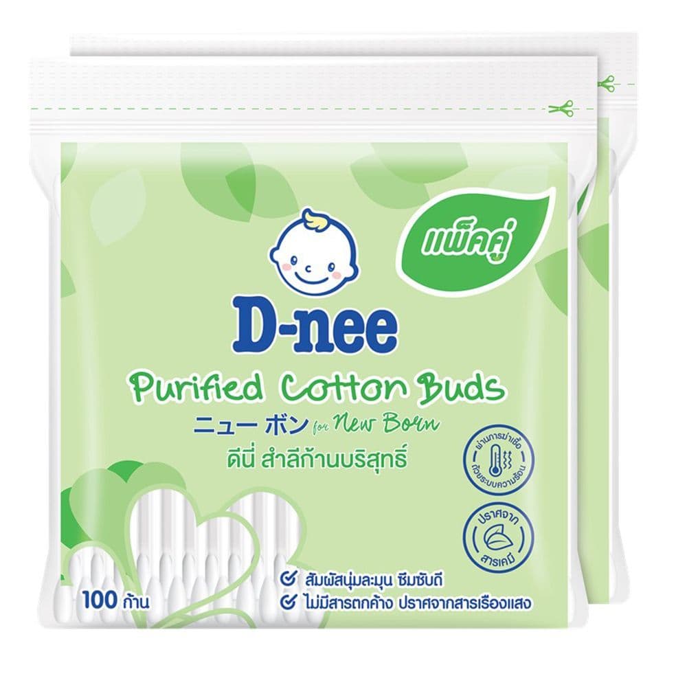 ดีนี่สำลีก้าน100 ก้าน แพ็คคู่ D NEE PURIFIED COTTON 100STLAK TWIN PACK รูปที่ 1