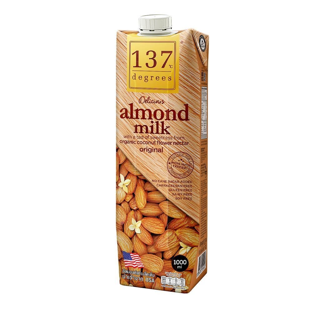 137 ดีกรี นมอัลมอนด์สูตรดั้งเดิม 1 ลิตร 137 DEGREES ALMOND MILK ORIGINAL 1 L. รูปที่ 1